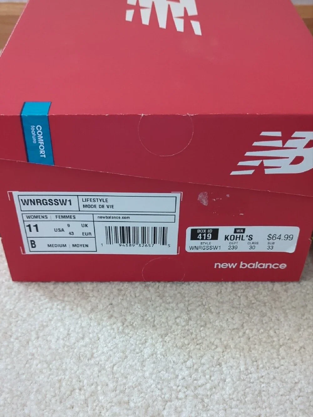 New Balance Women's White Athletic Sneakers with Blue & Yellow